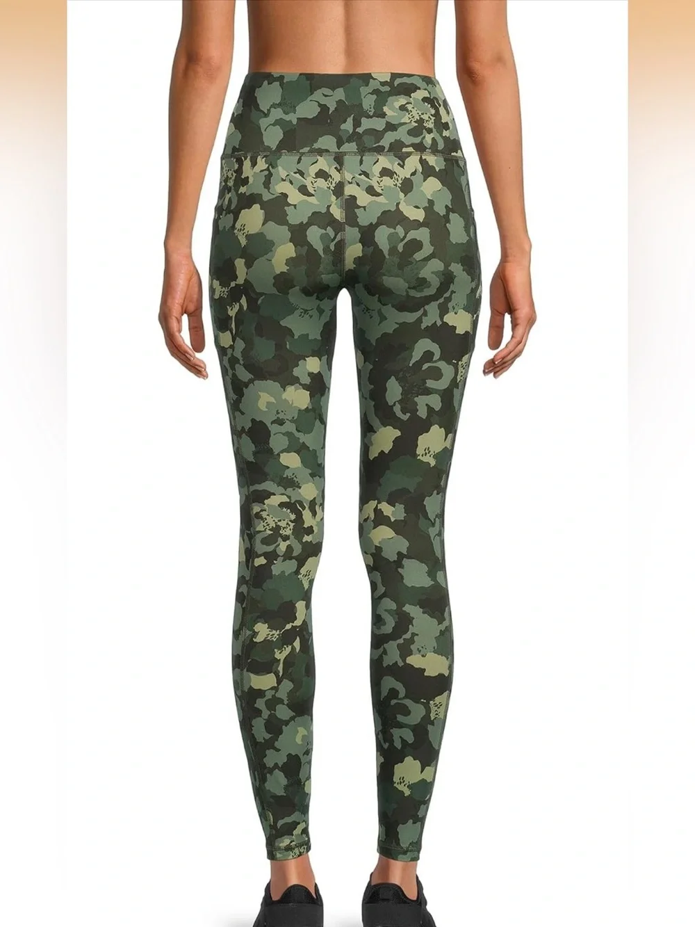 Women's Camo High-Waist Leggings - Green Camouflage, Size Small